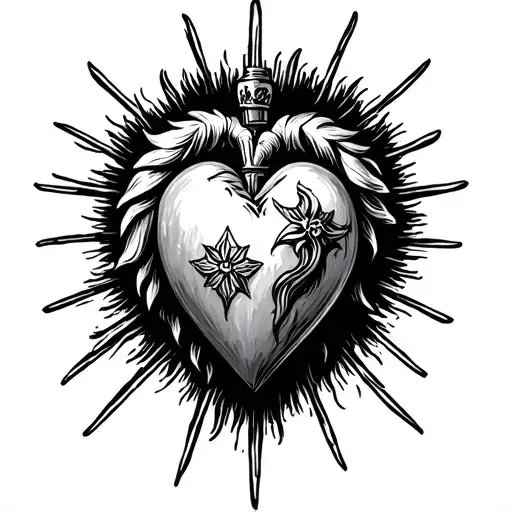 Sacred Heart of Jesus tattoo design idea