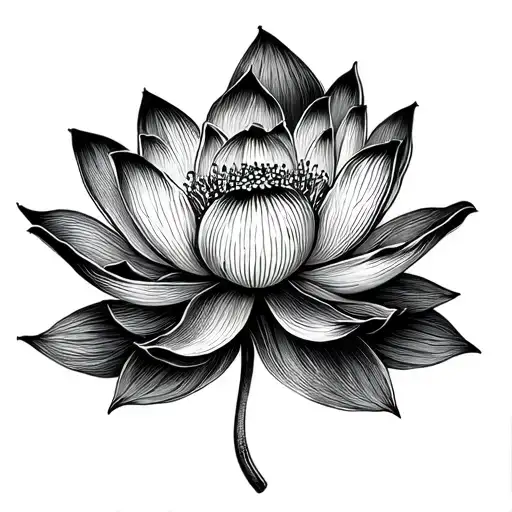 chinese lotus flower tattoo design idea