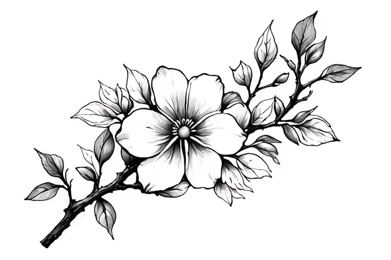 dogwood flowers and branches tattoo design idea