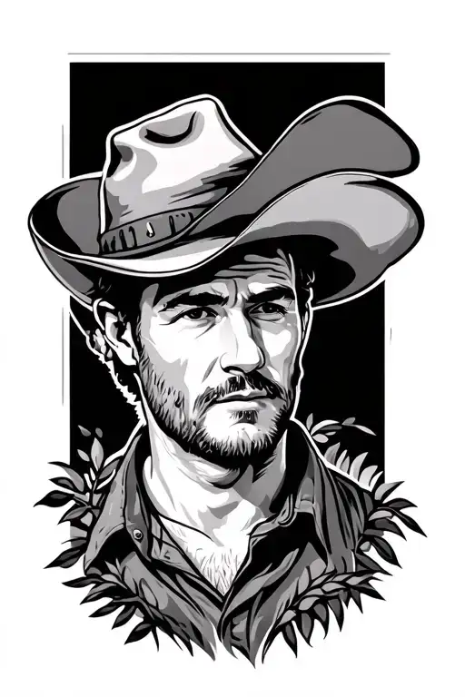 farmer looking tattoo design idea