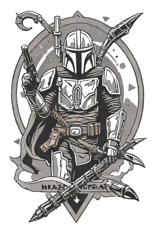 mandalorian symbol tattoo design idea