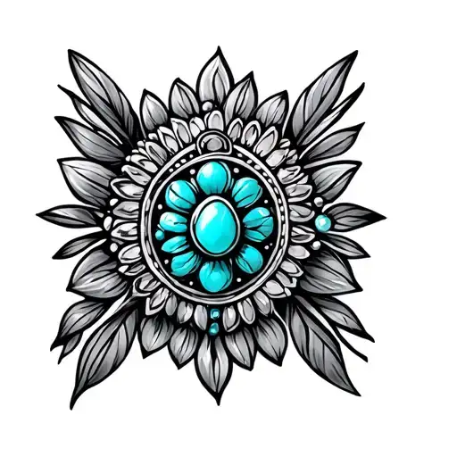 turquoise indian jewelry tattoo design idea