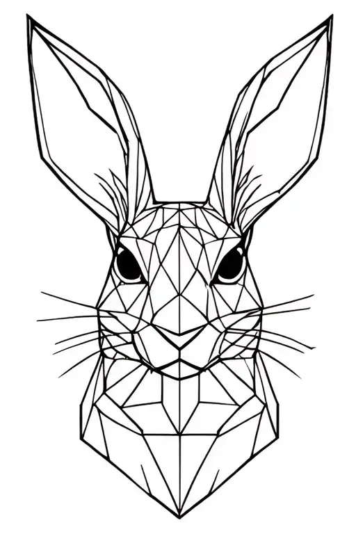 hare polygon tattoo design idea