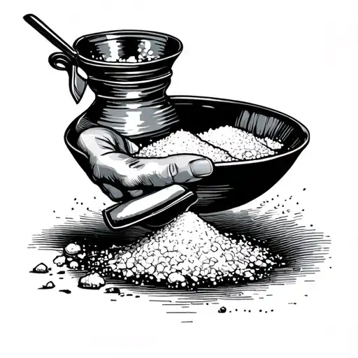 vintage hand throwing pinch of salt  tattoo design idea