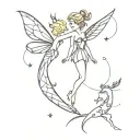 tinkerbell and scorpio constellations  tattoo design idea
