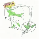 tinkerbell and scorpio constellations  tattoo design idea