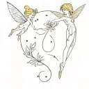 tinkerbell and scorpio constellations  tattoo design idea