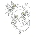 tinkerbell and scorpio constellations  tattoo design idea