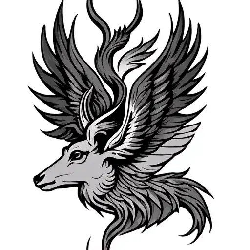 impala symbol and firebird symbol intertwined tattoo design idea