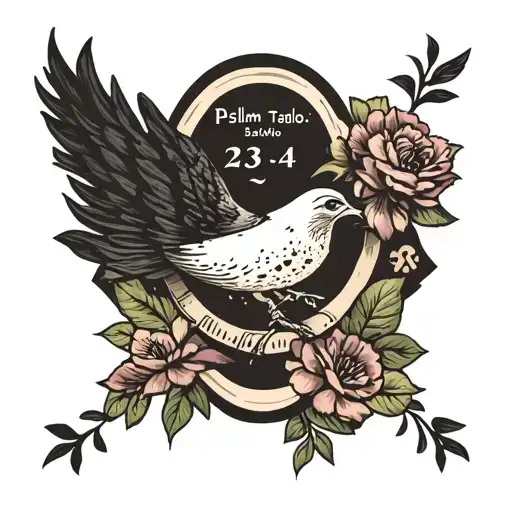 psalm 23:4 tattoo design idea