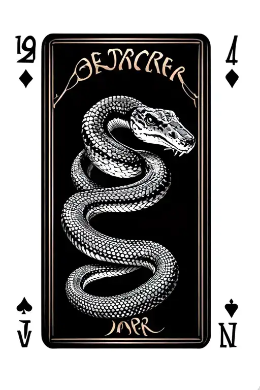 rattle snake deck of card featuring tattoo design idea