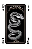 rattle snake deck of card featuring tattoo design idea