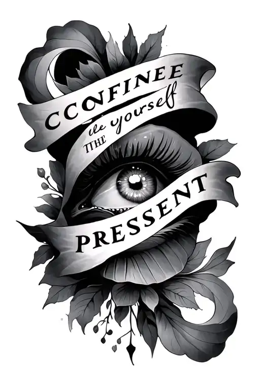 quote 'confine yourself to the present' tattoo design idea