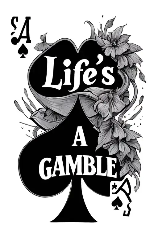 "Life’s a gamble " Aces And Eights tattoo design idea