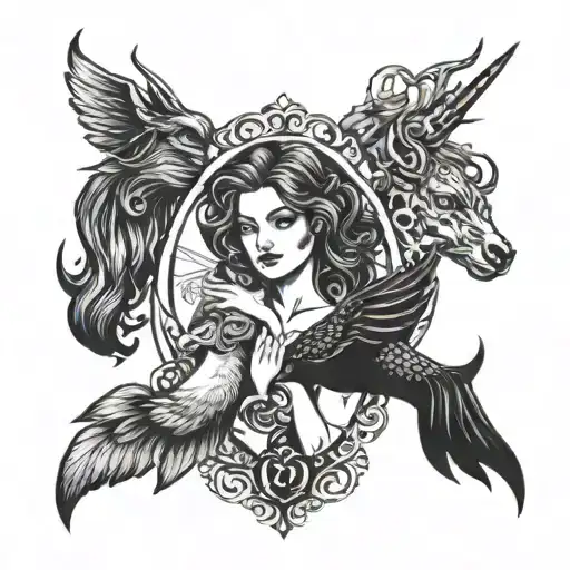 Family. Husband is Pisces, wife is Leo, children are Taurus and Cancer. tattoo design idea