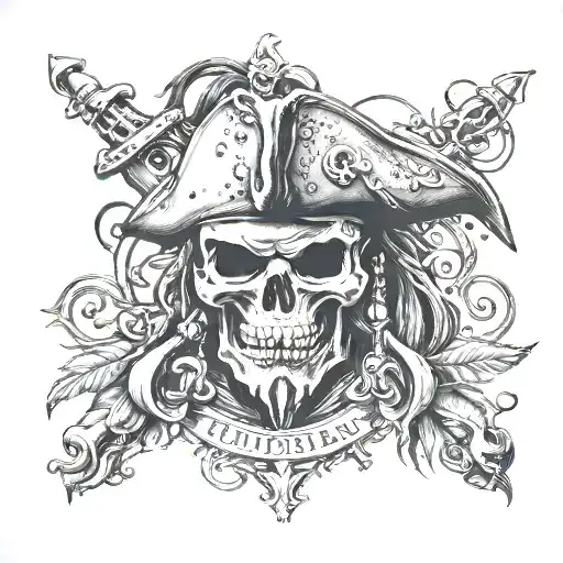 Pirates Caribbean tattoo design idea