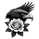 eagle rose tattoo design idea