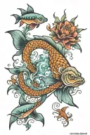 saltwater ocean theme tattoo design idea
