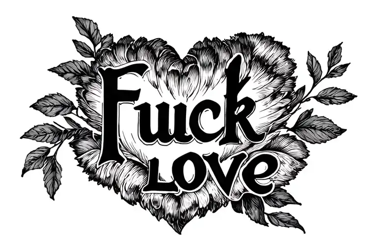 Fuck Love letter written tattoo design idea