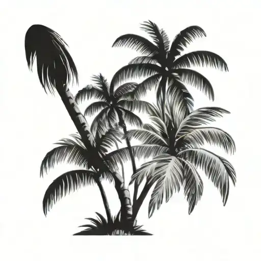 Palm trees Dominican puerto rican jungle tattoo design idea