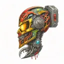 a  combination of elements from the reality tv shoe 'survivor' and power rangers. central focus is thesurvivor torch tattoo design idea