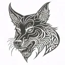 demonic wolf face tattoo design idea