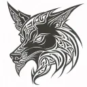 demonic wolf face tattoo design idea
