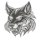 demonic wolf face tattoo design idea