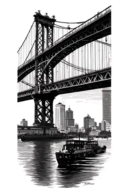 can you create a tattoo design of the cabrini bridge in new orleans that would be placed about 2-3 inches above my right tattoo design idea