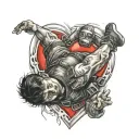 skydive CPR heart tattoo design idea