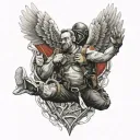 skydive CPR heart tattoo design idea