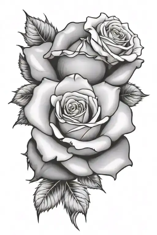 realistic Rose flower tattoo design idea