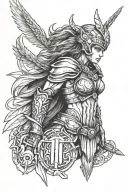 Valkyrie warrior tattoo design idea