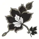 black clover with five leafs tattoo design idea
