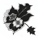 black clover with five leafs tattoo design idea