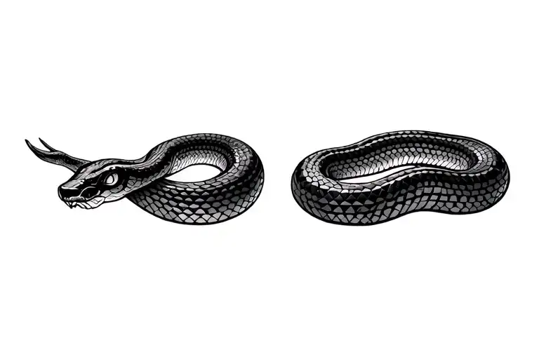 polygonal snake tattoo design idea