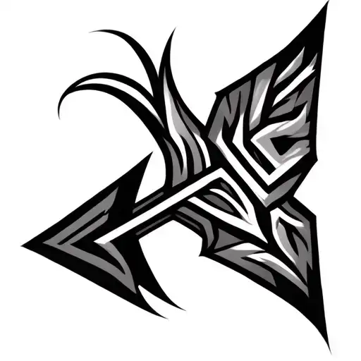 tribal arrow hea tattoo design idea