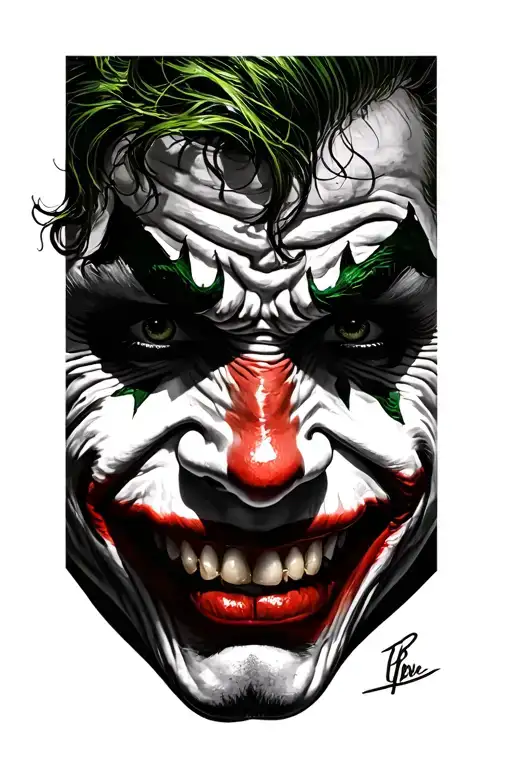 joker face tattoo design idea