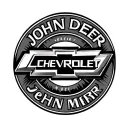 john deer and chevy logos incorporated tattoo design idea