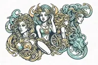 Leo, Aquarius, Gemini and Virgo zodiac sign tattoo design idea