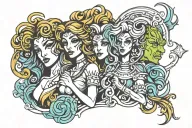 Leo, Aquarius, Gemini and Virgo zodiac sign tattoo design idea
