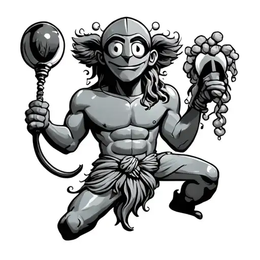 Dionysus god and Marvin the Martian tattoo design idea