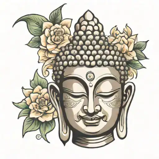 Thai buddha face tattoo design idea
