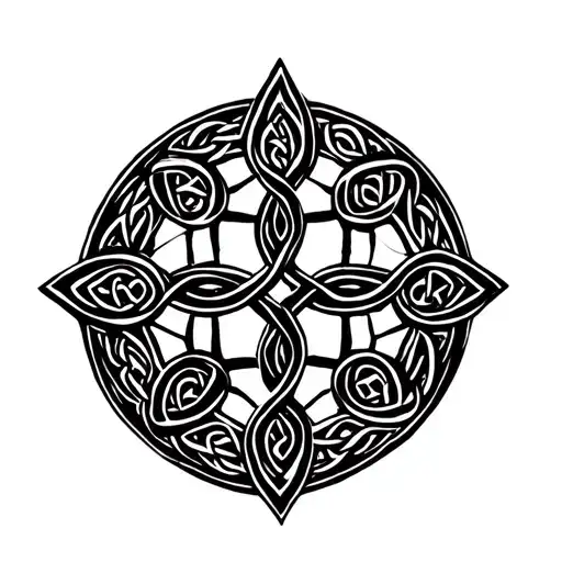 4k round Celtic knot symbolising female ownership. tattoo design idea