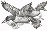 flying ducks tattoo design idea