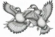 flying ducks tattoo design idea