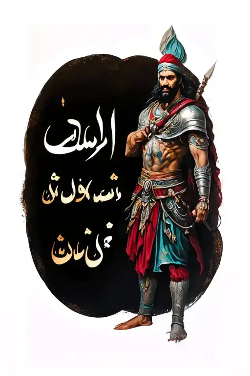 ali reza written in  farsi persian warrior tattoo design idea