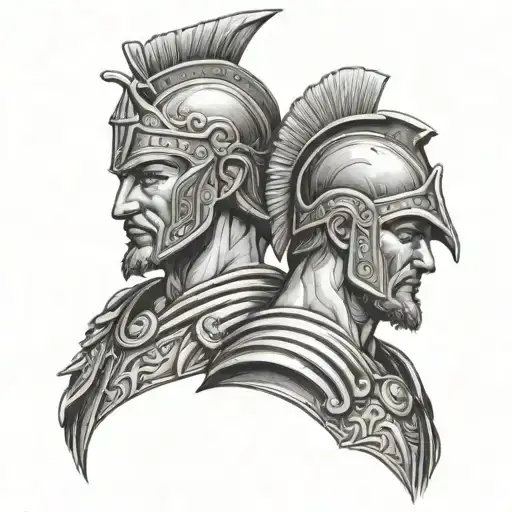 Janus Roman warriors tattoo design idea