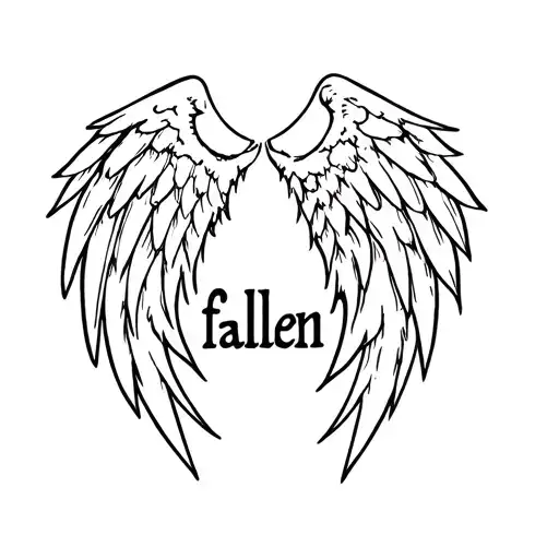"fallen" angel demon wings tattoo design idea