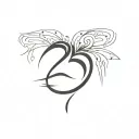 Number 25 tattoo design idea